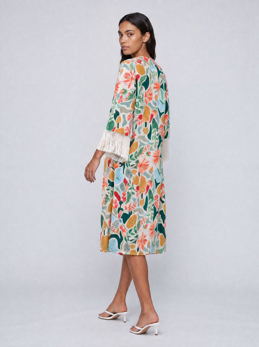 Alba Fringe Midi Dress
